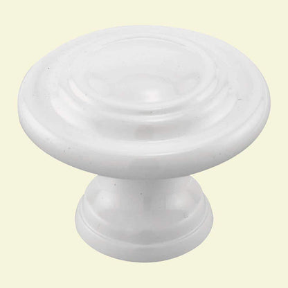 1-11/16 in., White, Bi-fold Door Pull Knob