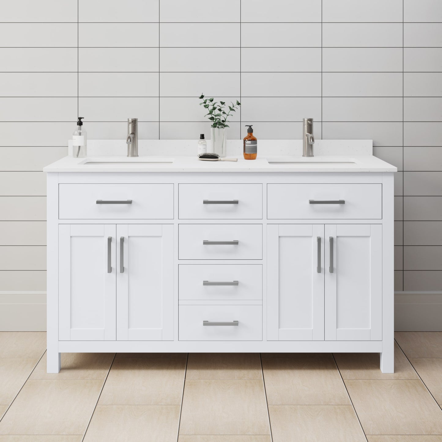 Beckett Double Bathroom Vanity - 60W x 35H x 22D