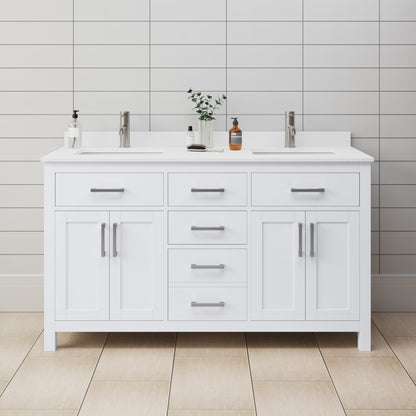 Beckett Double Bathroom Vanity - 60W x 35H x 22D
