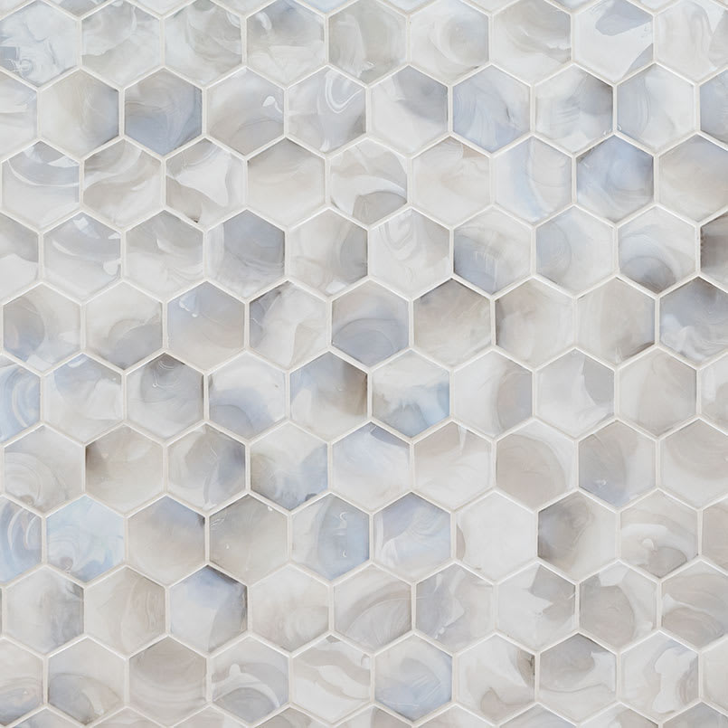 Akoya Pearl 3" Hexagon Mosaic Tile