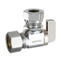Quarter Turn Angle Stop, 5/8 x 1/2 in, Comp, Polished Chrome