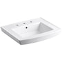 Archer 24" Pedestal Bathroom Sink with 3 Holes Drilled and Overflow