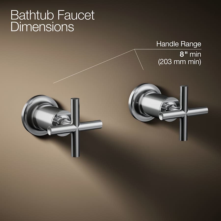 Purist Deck or Wall Mounted Cross Handles for Tub Faucet