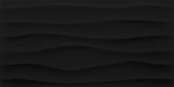 Multitude Domino Black Rectangle, Wave 12X24 Textured