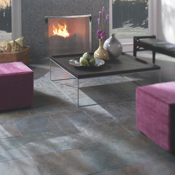 Slate Indian Multicolor Square, Natural Cleft 12X12