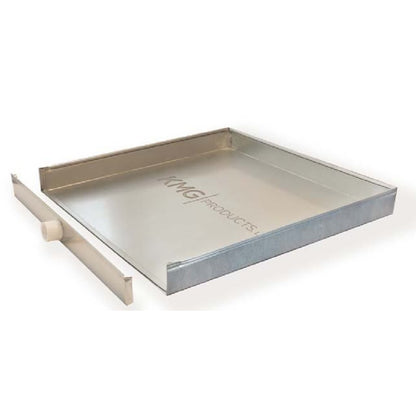 Tank Heater Pan, Square, 36 in Dia, Side Connection, Galvanized Sheet Metal