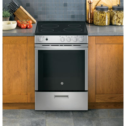 24"W Electric Smooth  Range Stainless Steel