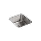 Undertone® Single Bowl Kitchen Sink, Under Mount, 15-3/4 x 17-1/2 in, 7-1/2 in Bowl Depth, 18 ga Satin Steel, Stainless