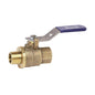 2-Piece Ball Valve, 1/4 in, FNPT x MNPT, Full Port, Plated Brass Ball, Bronze