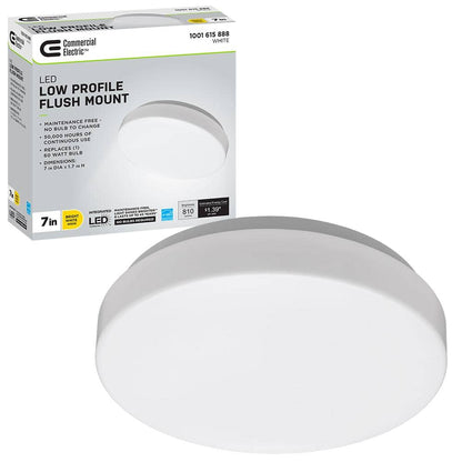 7 in. White Round Closet Light LED Flush Mount Ceiling Light 810 Lumens 4000K Bright White Bathroom Light Laundry Room