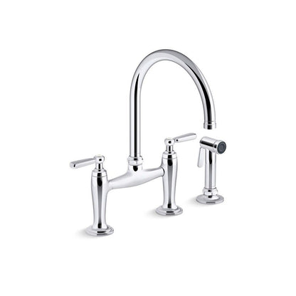 Edalyn™ by Studio McGee Kitchen Faucet, Deck Mount, ADA, 2 Lever Handle, 2-Hole, Polished Chrome
