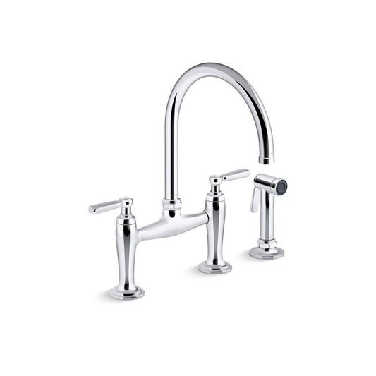 Edalyn™ by Studio McGee Kitchen Faucet, Deck Mount, ADA, 2 Lever Handle, 2-Hole, Polished Chrome