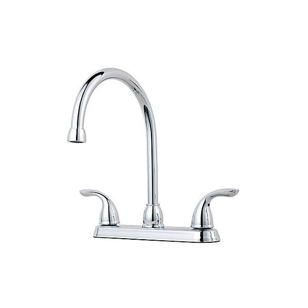 Pfirst Series™ Kitchen Faucet, Deck Mount, ADA, 2 Lever Handle, 3-Hole, Polished Chrome