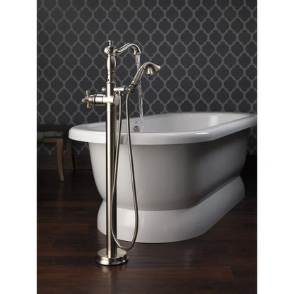 Cassidy Floor Mounted Tub Filler with Integrated Diverter and Hand Shower - Less Rough In