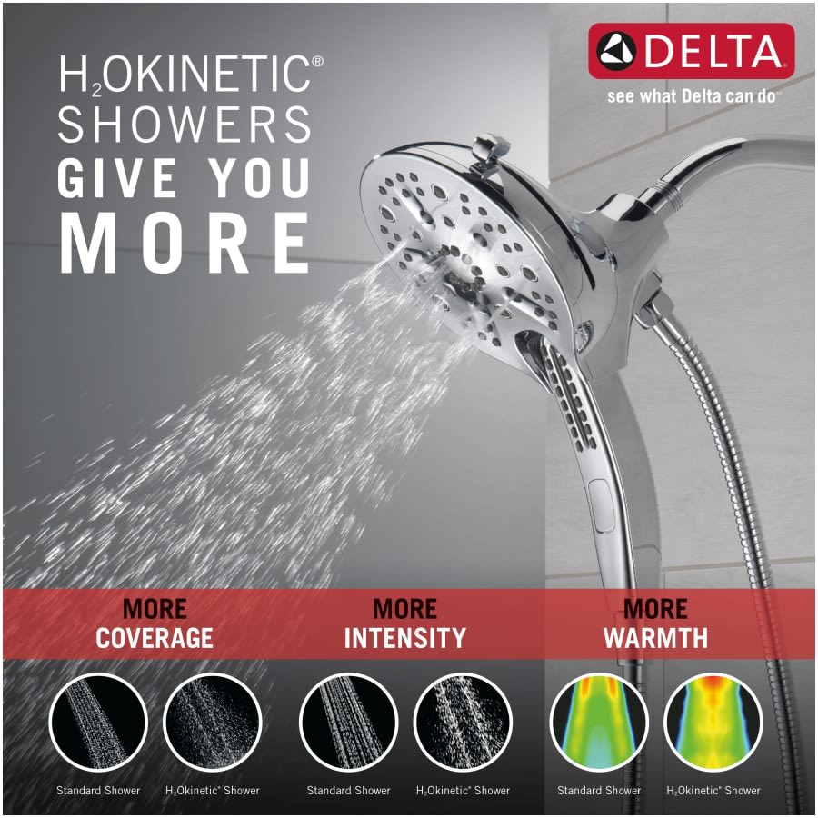 Universal Showering In2ition 1.75 GPM Multi Function Shower Head with Touch-Clean, MagnaTite, and H2Okinetic Technology