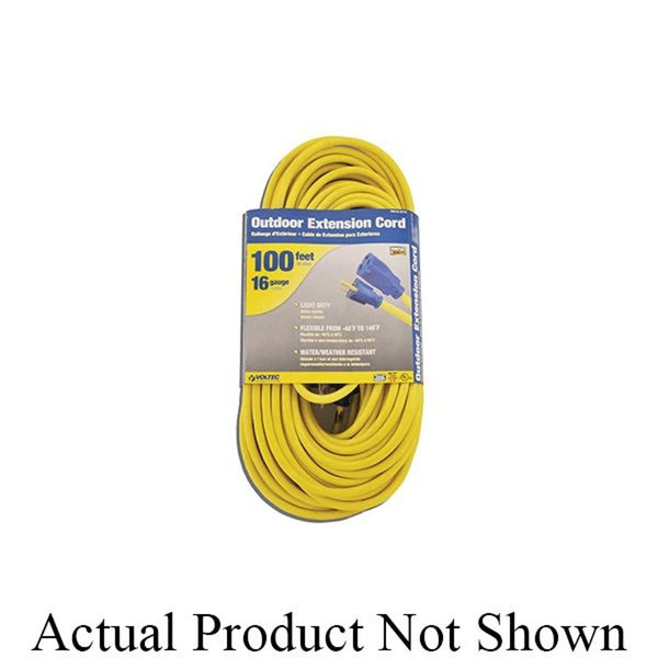 16/3 Extension Cord, 100 ft L, Orange