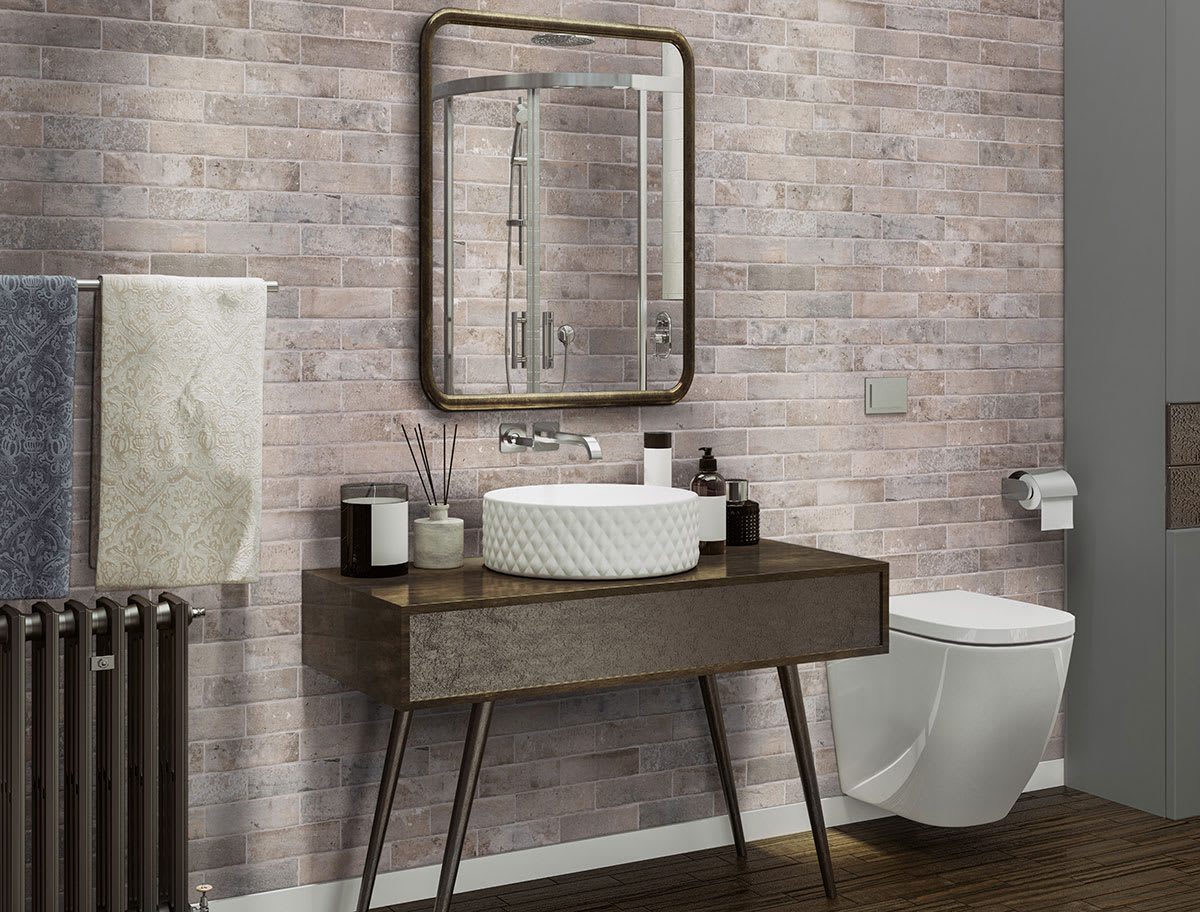 Brickstone Taupe Porcelain Tile 2x10