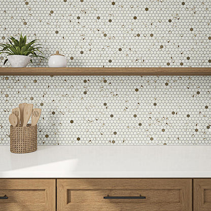 Uptown Glass Posh Bronze Hexagon 1X1 Mixed