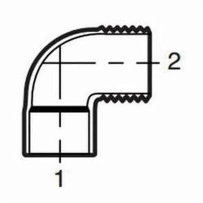 90 deg Elbow, 1 in, C x MNPT, Copper