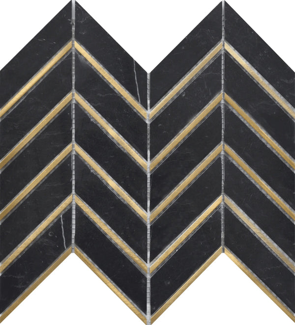 NERO METAL ARROW 10x12 MOSAIC