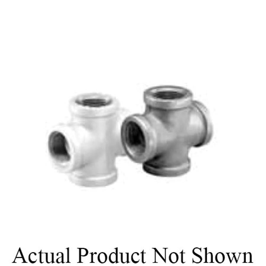 Cross, 1/2 in, FNPT, 150 lb, Malleable Iron, Galvanized