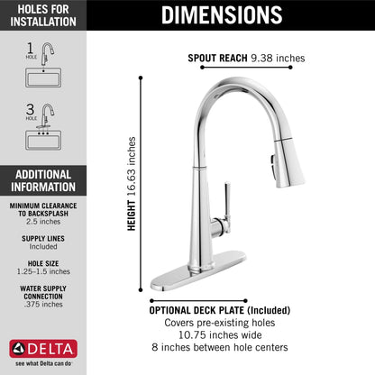 Emmeline 1.8 GPM Single Hole Pull Down Kitchen Faucet with ShieldSpray and Magnetic Docking Spray Head