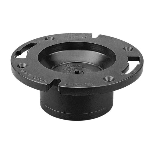 DWV Test Cap Closet Flange, 4 in, Hub, ABS