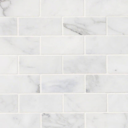 Calacatta Cressa White Subway Tile 2x4