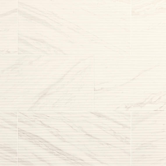 Perpetuo Timeless White Rectangle, Wave 12X24 Satin