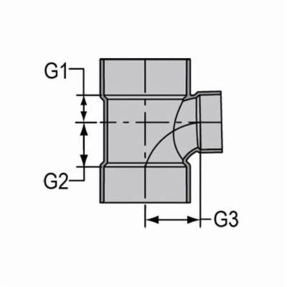 LabWaste® Acid Waste Sanitary Tee, 2 x 1-1/2 x 1-1/2 in, CPVC