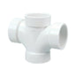 Double Sanitary Tee, 1-1/2 in, Hub, DWV, PVC