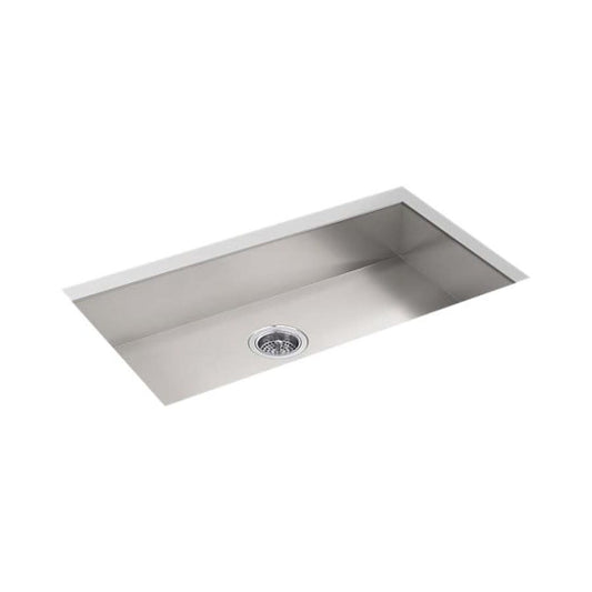 Vault™ Single Bowl Kitchen Sink, Under Mount, ADA, 32 x 18-5/16 in, 5-1/2 in Bowl Depth, 18 ga Satin Steel, Stainless