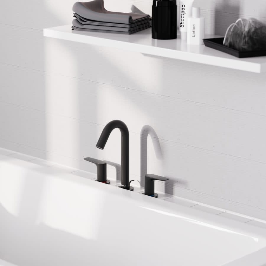 Logis 1.2 GPM Widespread Bathroom Faucet with EcoRight and ComfortZone Technologies - Drain Assembly Included