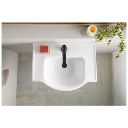 Veer 24" Pedestal Bathroom Sink Only with One Hole Drilled and Overflow