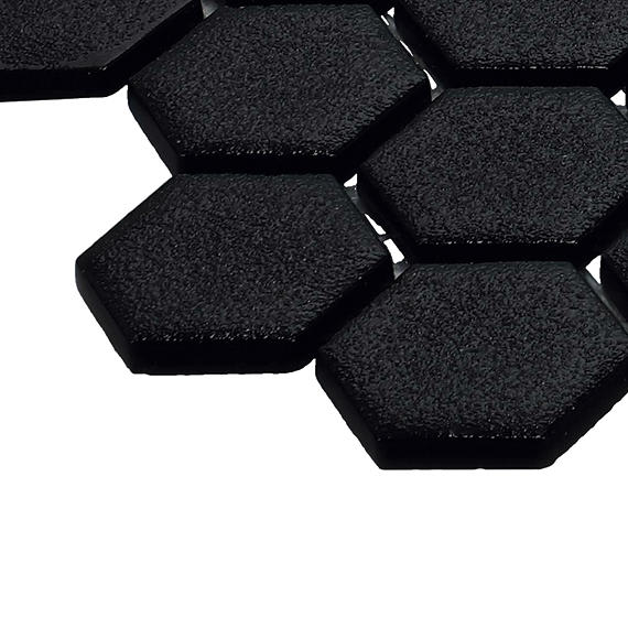 Uptown Glass Ebony Hexagon 1X1 Mixed
