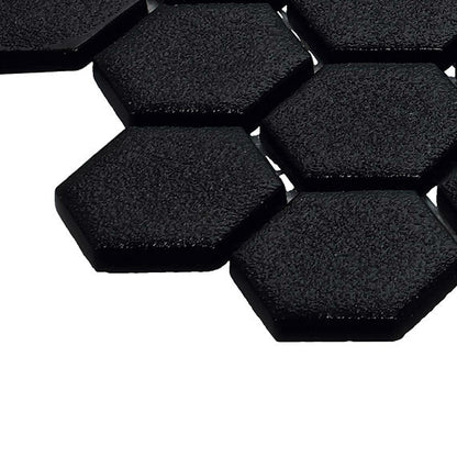 Uptown Glass Matte Ebony Hexagon 1X1 Matte