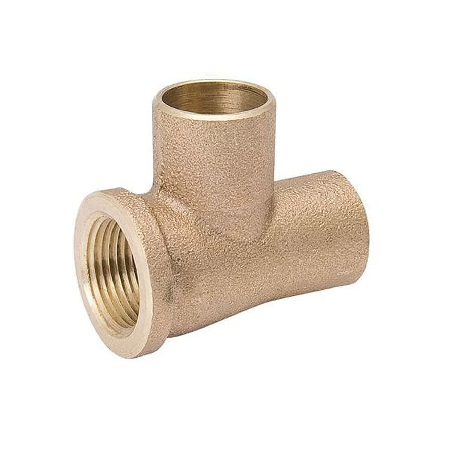 Tee, 1 in, C x FNPT x C, Copper