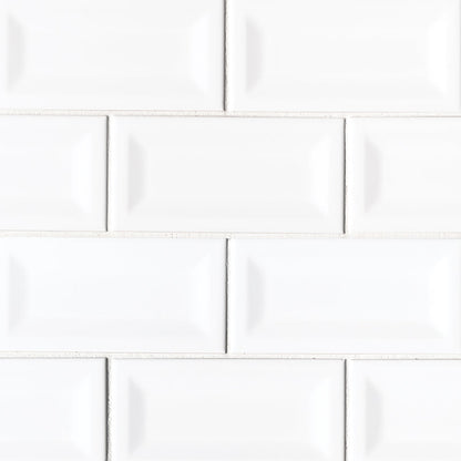 Inverted Bevel White Subway Tile