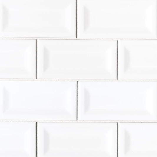 Inverted Bevel White Subway Tile