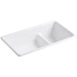 Iron/Tones 33" Undermount Smart Divide Double Basin Enameled Cast Iron Kitchen Sink