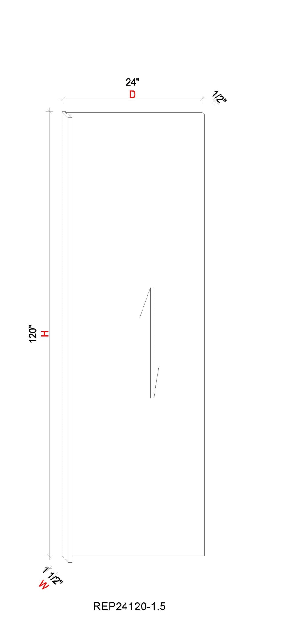 Refrigerator End Panel- 1- 1/2"W *120"H * 24"D