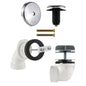 Bath Drain Half Kit, Toe Touch, PVC, Polished Chrome