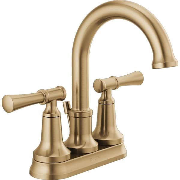 Delta Chamberlain Gold 4 in. Centerset Double-Handle Bathroom Faucet in Champagne Bronze 25747LF-CZ