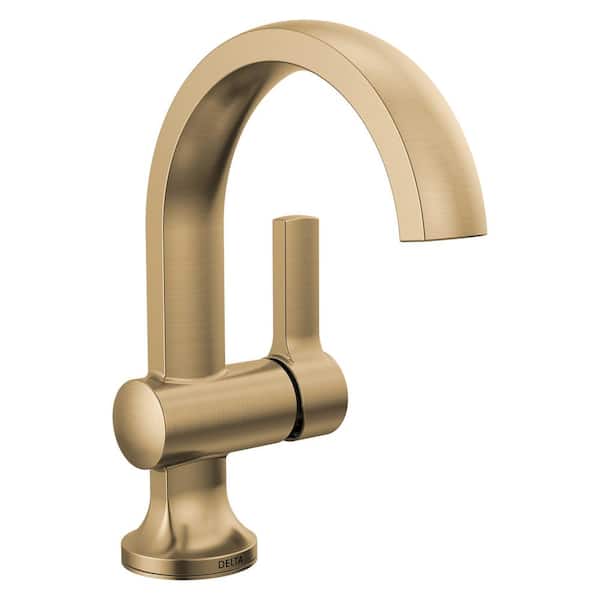 Delta Albion Gold Single Handle Single Hole Bathroom Faucet with Drain Kit Included in Champagne Bronze 15855LF-CZ