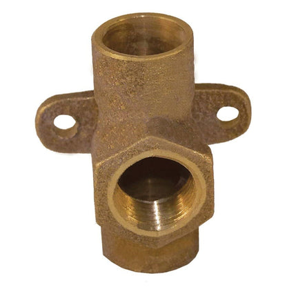 Tee, 1/2 in, C x C x FNPT, Copper