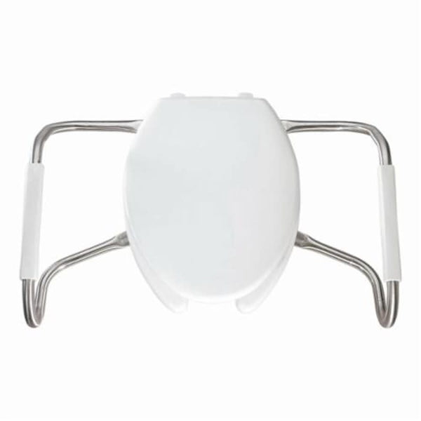 Toilet Seat, Elongated Bowl, Open Front, Less Cover, Plastic, White