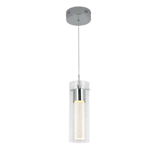 Essence 7.5-Watt 1 Light Chrome Modern Integrated LED Mini Pendant Light Fixture for Kitchen Island