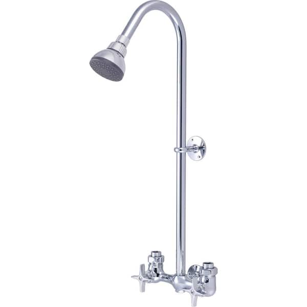 Central Brass Double-Handles 1-Spray Exposed Shower Faucet in Chrome (Valve Included) 1379
