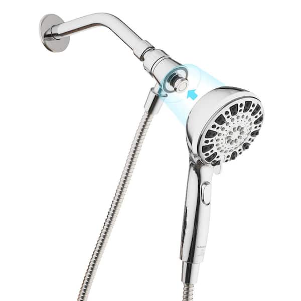 Glacier Bay Push Release 6-Spray Wall Mount Handheld Shower Head 1.8 GPM in Chrome 8571101HC