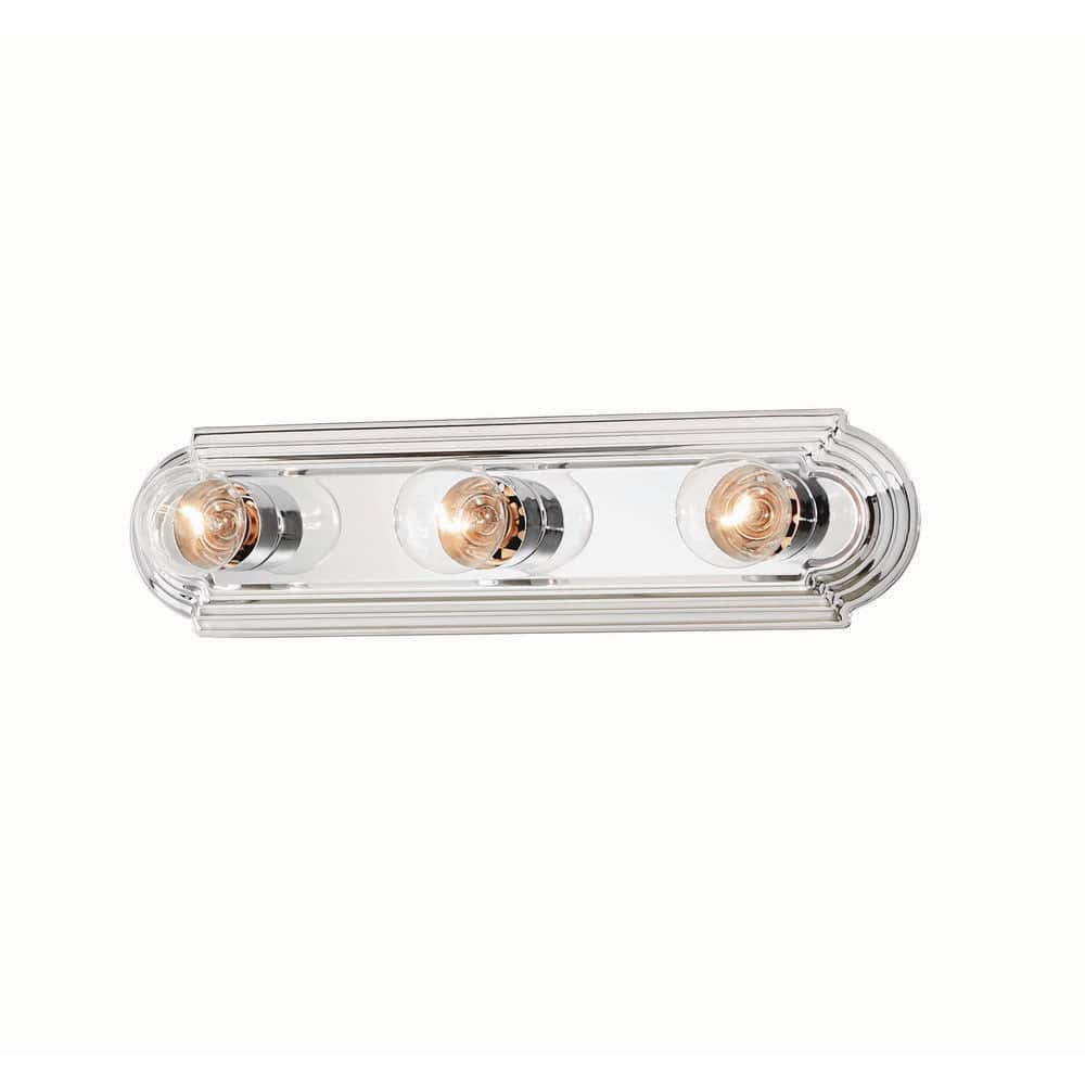 18 in. 3-Light Chrome Finish Vanity Light